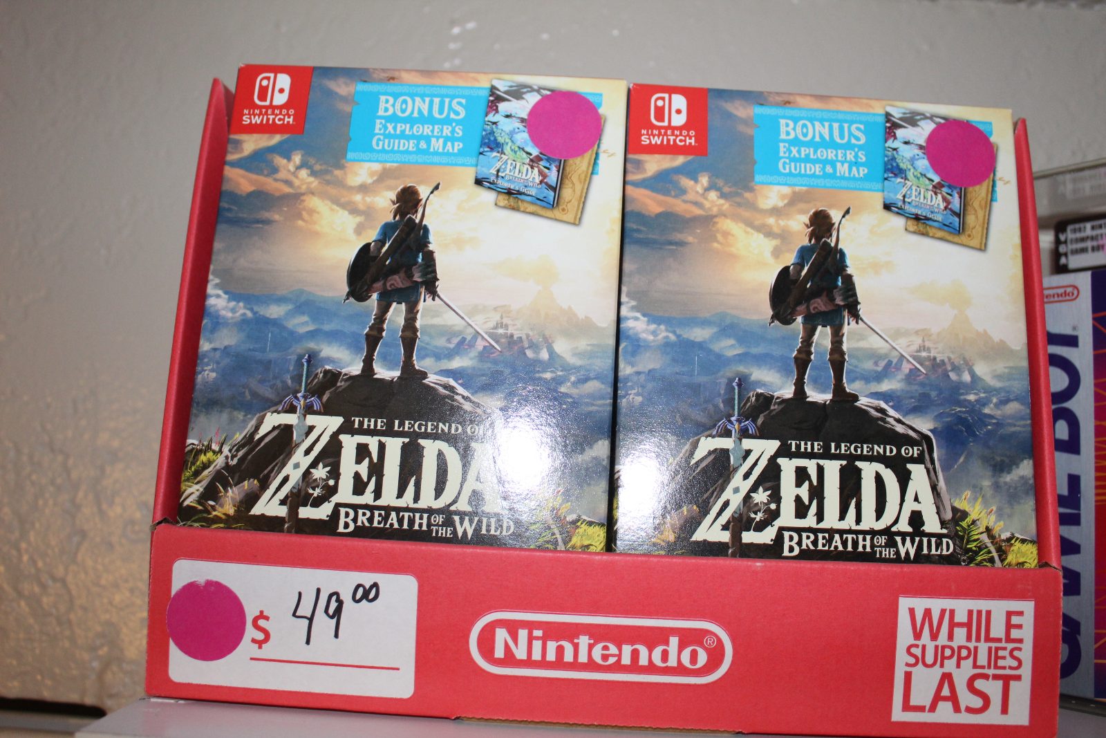 Case of 12 Zelda Breath of the Wild Explorer Edition with outside case — representative photo