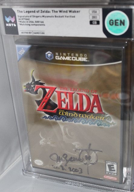 Miyamoto Signed Legend of Zelda: Wind Waker, the actual copy, WATA AU